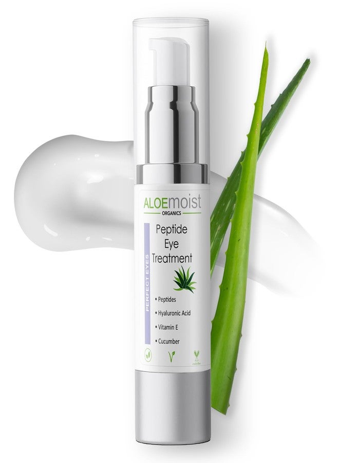 AloeMoist Peptide Eye Cream Anti Aging, Hydrating Under Eye Cream For Women & Men Dry, Sensitive or Mature Skin Repair, Daily Day & Night Treatment for Fine Lines, Wrinkles, Dark Circles, Bags, Puffiness 0.5 Oz - Image 1
